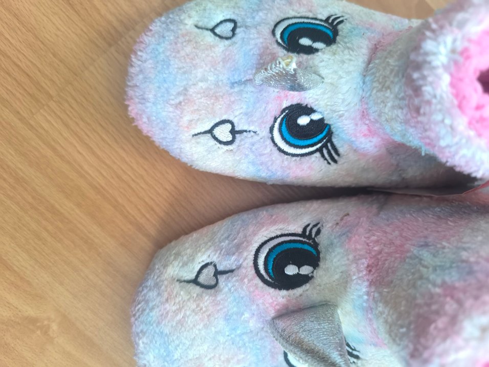 Polaris Kız Çocuk Renkli Peluş Unicorn Panduf - Görsel 4