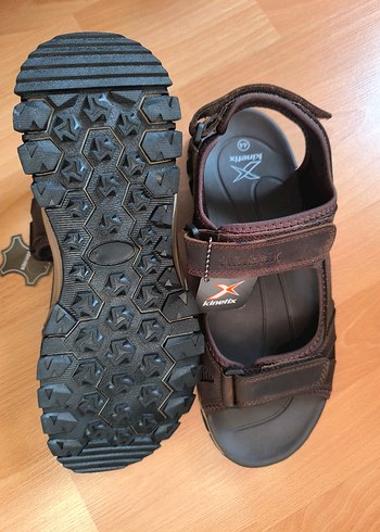 Kinetix Hakiki Deri Kahverengi Erkek  Sandalet - Görsel 6