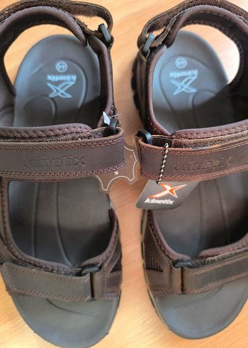 Kinetix Hakiki Deri Kahverengi Erkek  Sandalet - Görsel 5