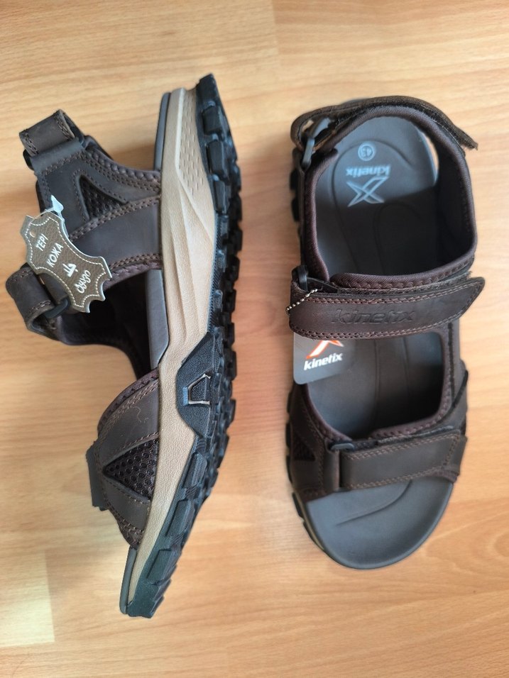 Kinetix Hakiki Deri Erkek Kahverengi  Sandalet - Görsel 2