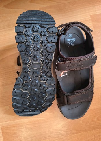 Kinetix Hakiki Deri Kahverengi Erkek Sandalet - Görsel 7