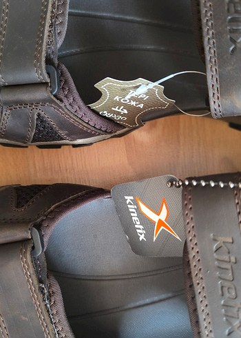 Kinetix Hakiki Deri Kahverengi Erkek Sandalet - Görsel 5