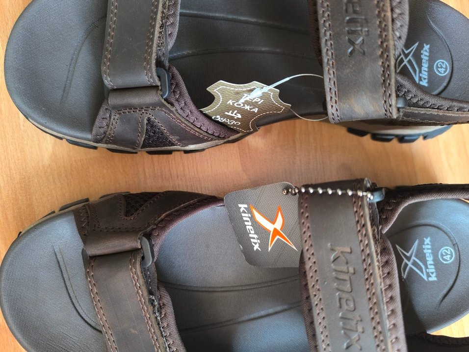 Kinetix Hakiki Deri Kahverengi Erkek Sandalet - Görsel 5