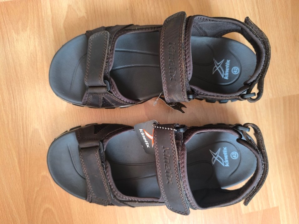 Kinetix Hakiki Deri Kahverengi Erkek Sandalet - Görsel 4