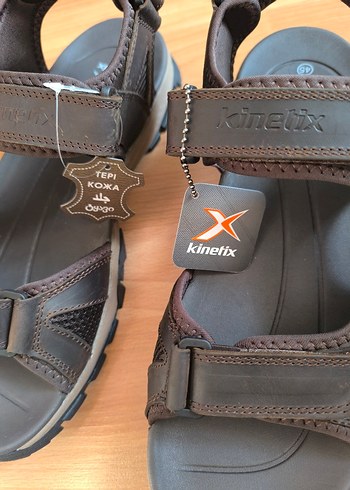 Kinetix Hakiki Deri Erkek Kahverengi  Sandalet - Görsel 4