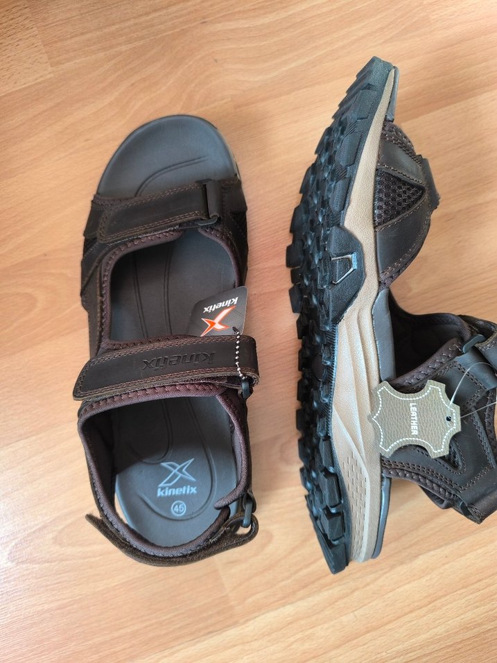 Kinetix Hakiki Deri Erkek Kahverengi  Sandalet - Görsel 2