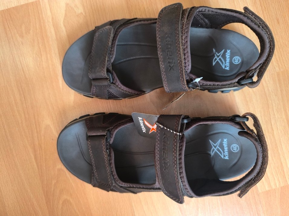 Kinetix Hakiki Deri Kahverengi Erkek Sandalet - Görsel 3