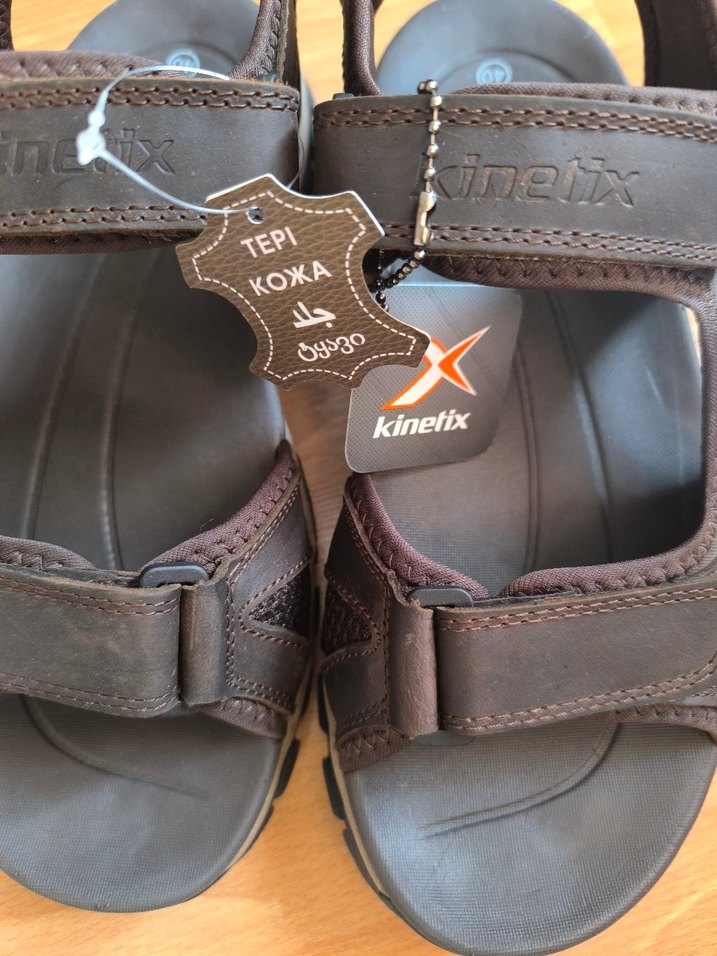 Kinetix Hakiki Deri Kahverengi Erkek Sandalet - Görsel 5