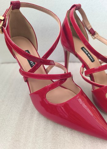 Nıne West Kırmızı Rugan Stiletto  Kadın Ayakkabı - Görsel 3