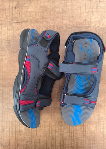 Erkek  Mavi Cırtcırtlı Sandalet - Görsel 2