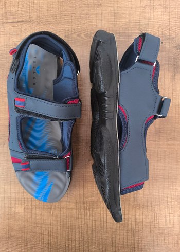 Erkek  Mavi Cırtcırtlı Sandalet - Görsel 3