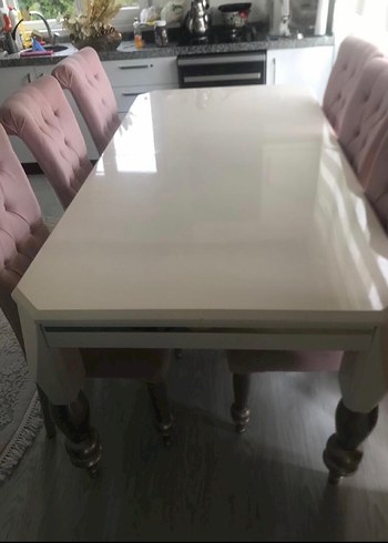 Beyaz Modern Klasik Masa - Görsel 10