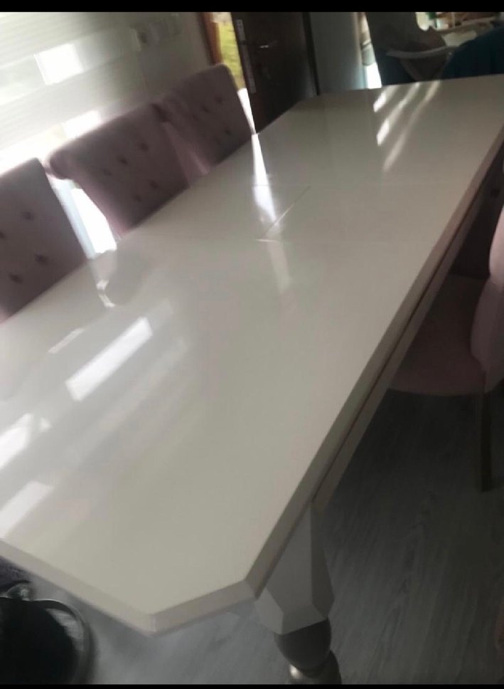 Beyaz Modern Klasik Masa - Görsel 5