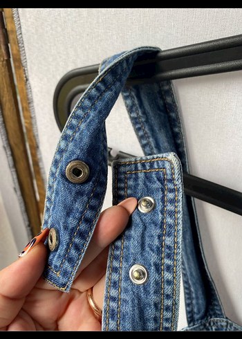 Askılı Kot Midi Tulum - Görsel 4