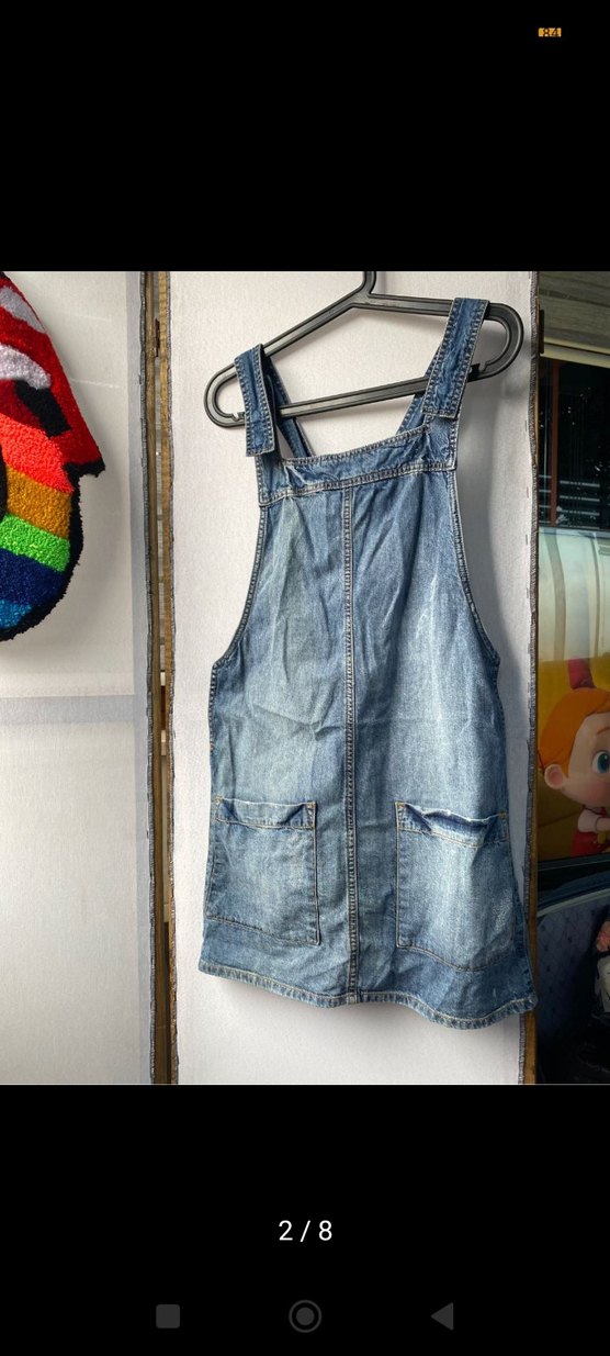 Askılı Kot Midi Tulum - Görsel 2