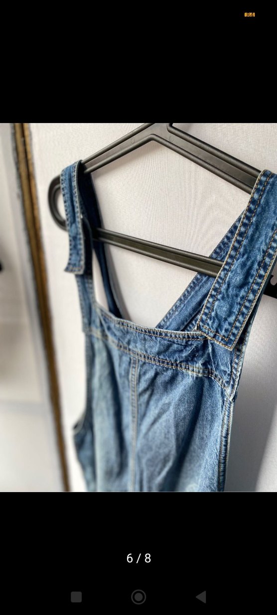 Askılı Kot Midi Tulum - Görsel 3