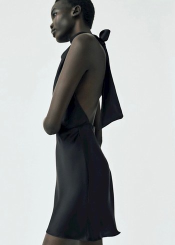 ZARA Saten elbise - Görsel 5