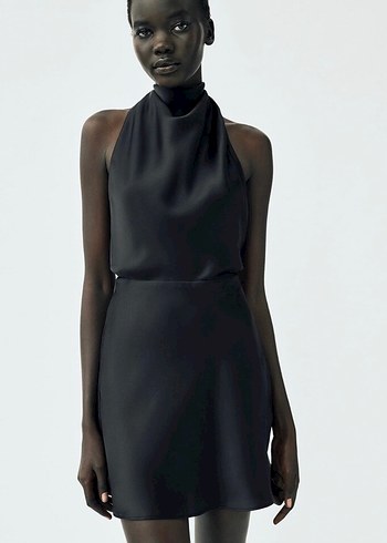ZARA Saten elbise - Görsel 6
