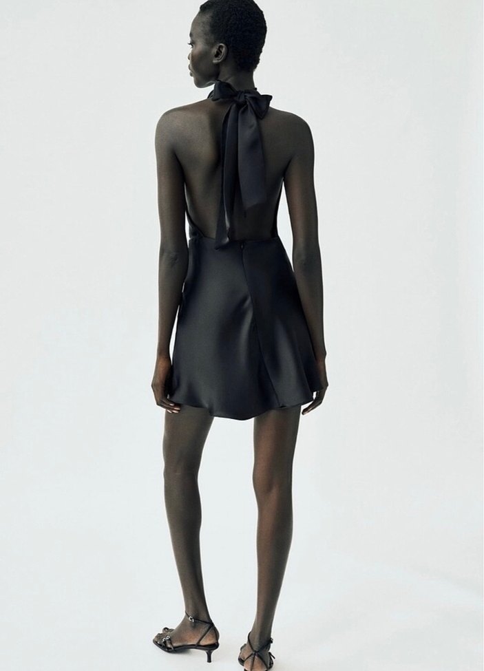 ZARA Saten elbise - Görsel 3