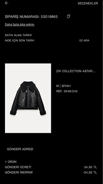 Zara kürklü ceket - Görsel 8