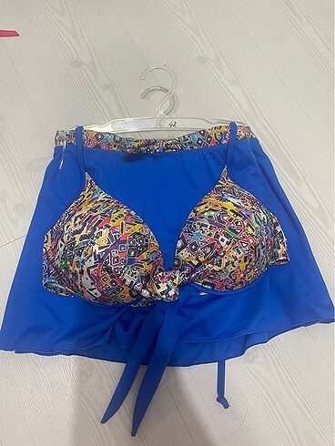 Mavi kadın etekli bikini