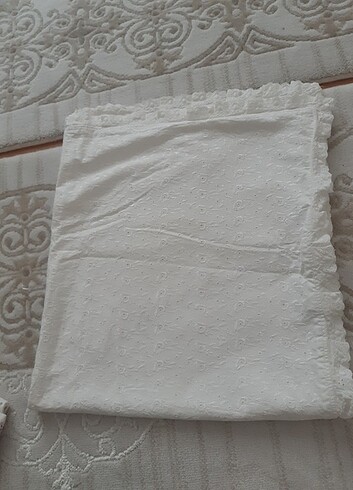 Beyaz pamuklu bebek battaniye - Görsel 4