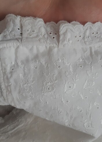 Beyaz pamuklu bebek battaniye - Görsel 5