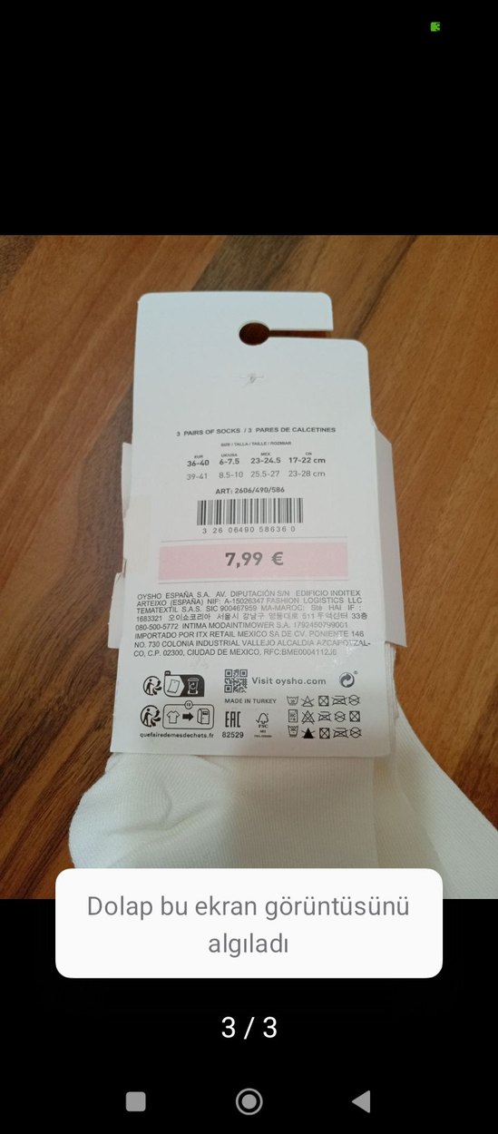 oysho kafın Çorabı 3'lü Pamuk - Görsel 3