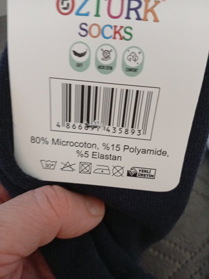 Kız Çocuk Nakışlı Gri Polar Çorap 36-40 - Görsel 3