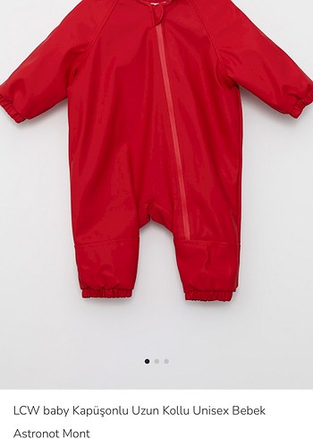 Kırmızı Kapüşonlu Bebek astronot mont - Görsel 4