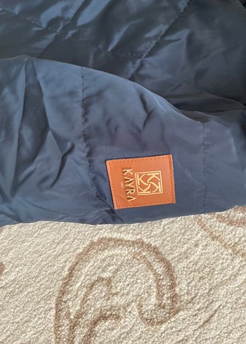 Kemerli Lacivert Uzun Kaz Tüyü Mont - Görsel 4