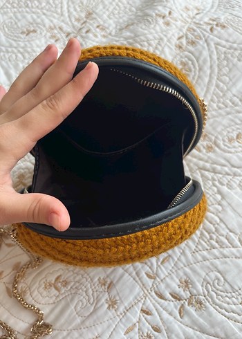 Fermuarlı Örgü Bohem Kadın Çanta - Görsel 3