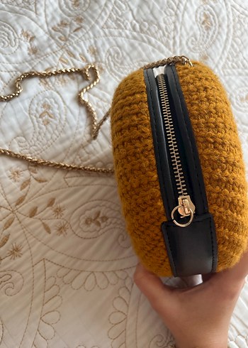 Fermuarlı Örgü Bohem Kadın Çanta - Görsel 5