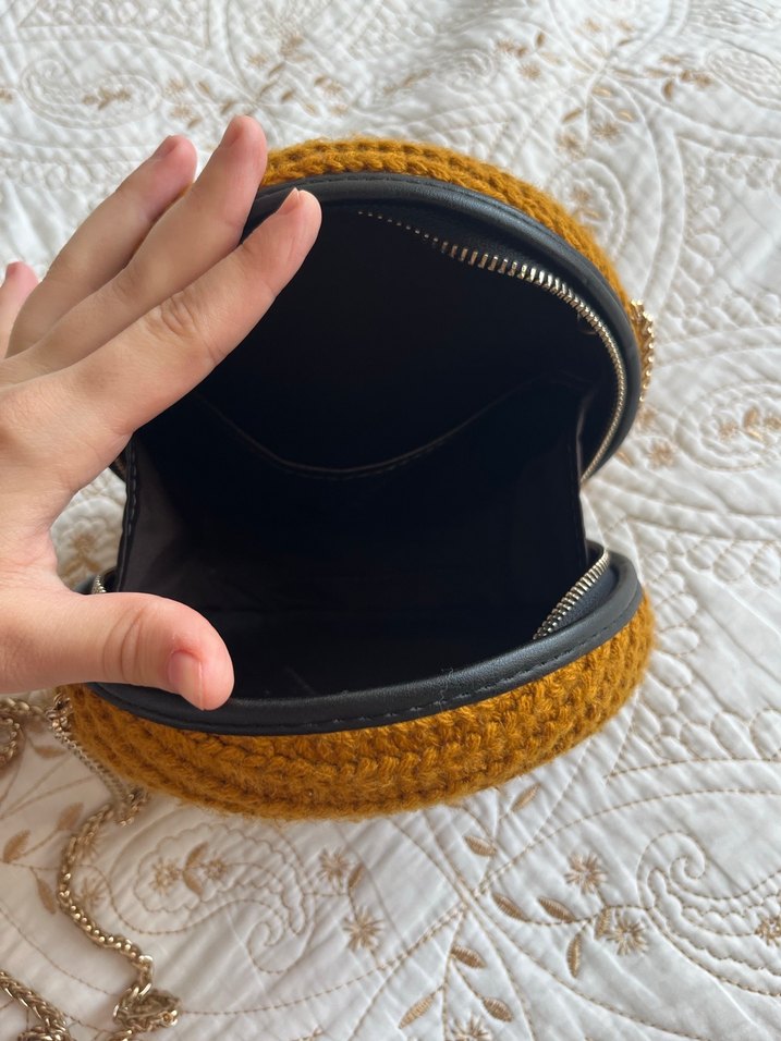 Fermuarlı Örgü Bohem Kadın Çanta - Görsel 3