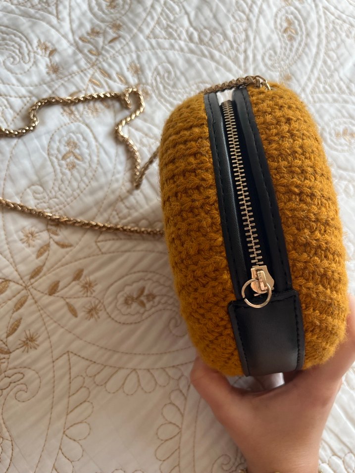 Fermuarlı Örgü Bohem Kadın Çanta - Görsel 5