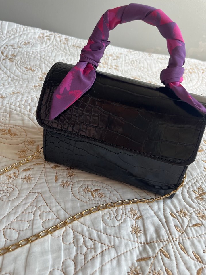 Mor Bağlamalı Kemerli  Kadın Çanta - Görsel 2