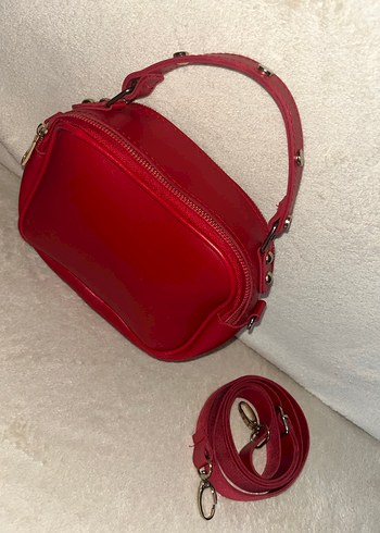 ZARA Kırmızı Deri Kadın Çanta - Görsel 2