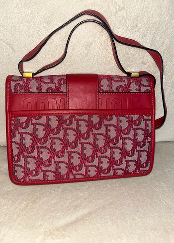 Klasik Kırmızı Baskılı Deri Kadın Çanta - Görsel 3