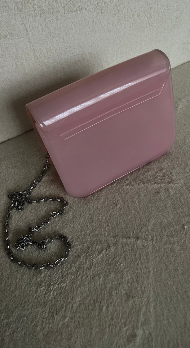 Zincir Detaylı Pembe Kadın Çanta - Görsel 3