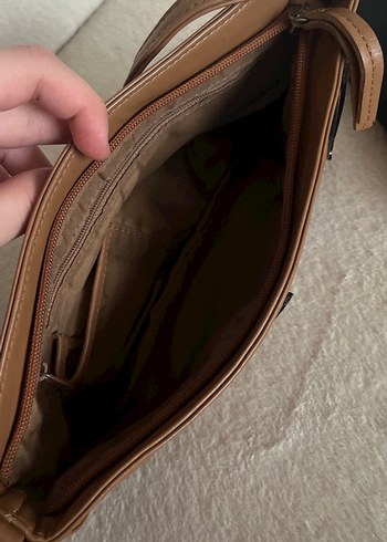 Vintage Bej deri baget çanta - Görsel 3