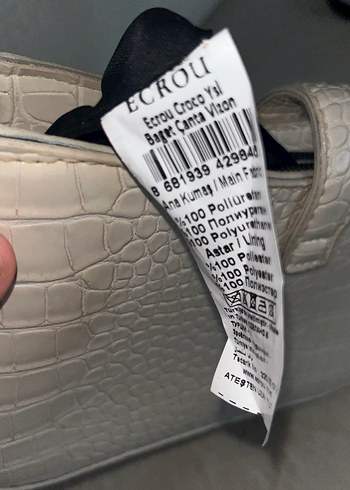 Tokalı krem baget Kadın Çanta - Görsel 5