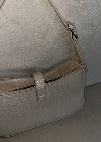 Tokalı krem baget Kadın Çanta - Görsel 4