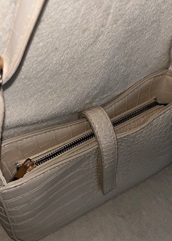 Tokalı krem baget Kadın Çanta - Görsel 3