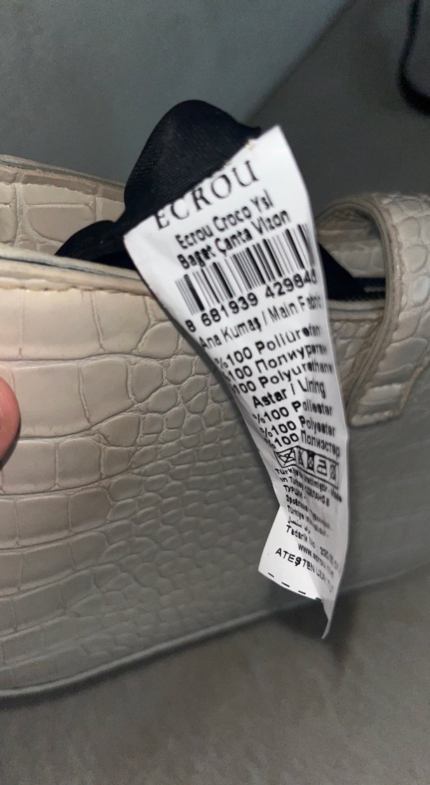 Tokalı krem baget Kadın Çanta - Görsel 5