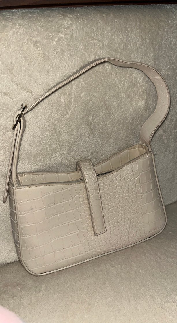 Tokalı krem baget Kadın Çanta - Görsel 2