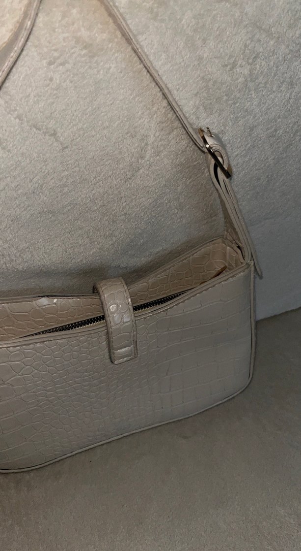 Tokalı krem baget Kadın Çanta - Görsel 4