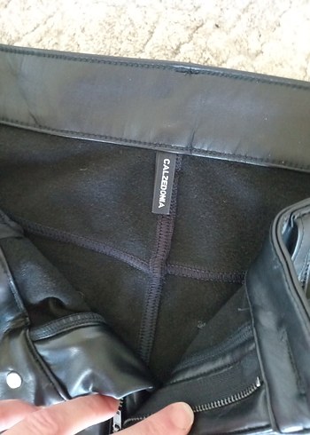 m Beden calzedonia Deri Siyah Pantolon