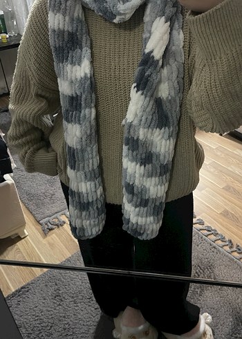 Örgü puffy atkı (açıklama!) - Görsel 4