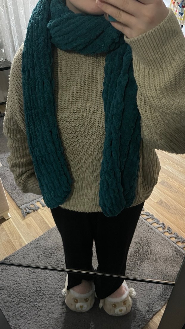 Örgü puffy atkı (açıklama!) - Görsel 3