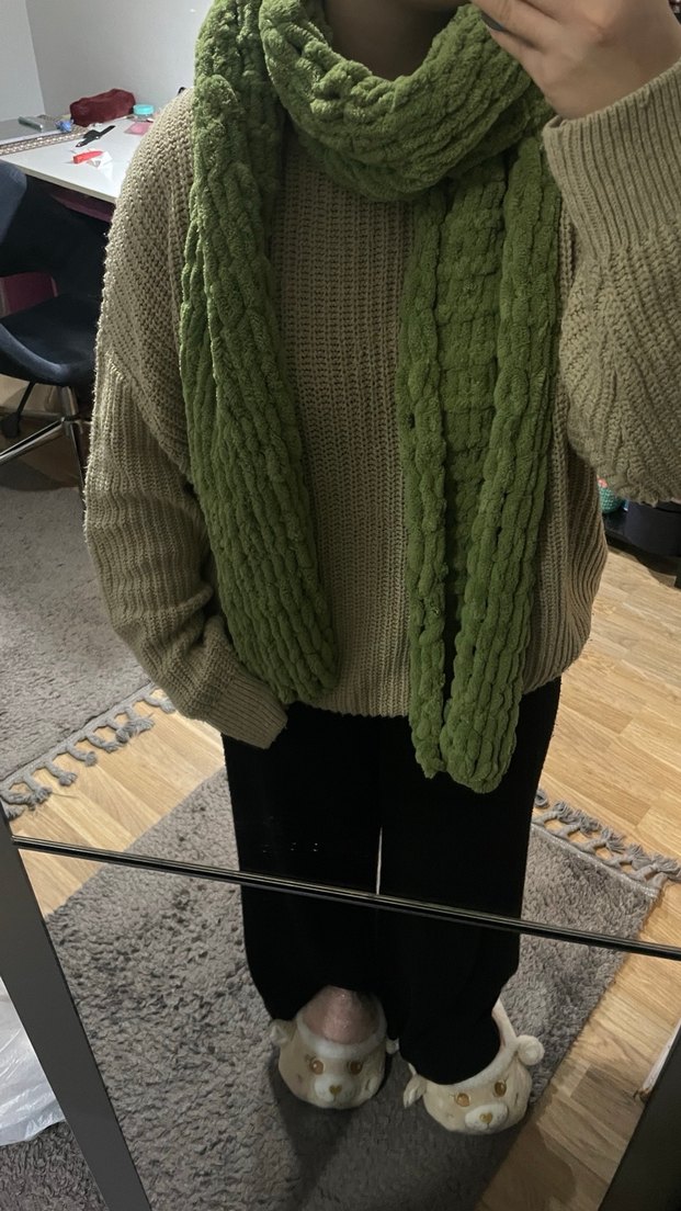 Örgü puffy atkı (açıklama!) - Görsel 2